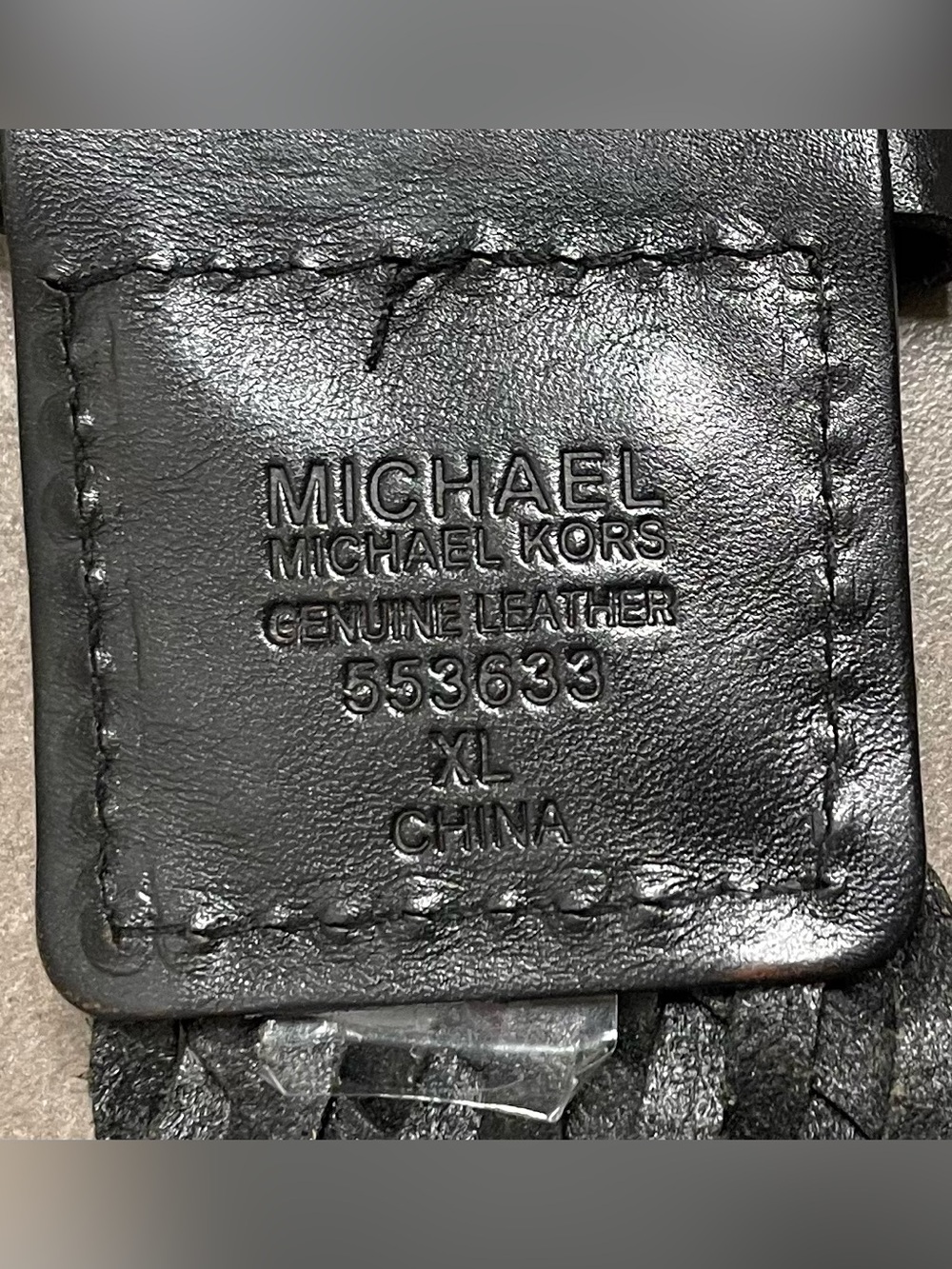 Michael Kors Womens Black Woven Leather Belt XL NWOT - Picture 2 of 11